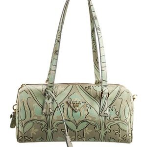 Prada Saffiano Leather Green Bauletto Bag